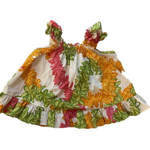 Girls Hawaiian print RJC Dress 18M Orange White made in hawaii